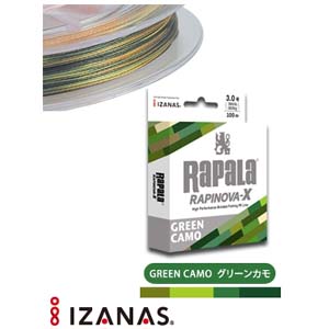 ラパラ Rapala ラパラ ラピノヴァX グリーン カモ 100m 2.0号 32.8lb RLX100M20GC