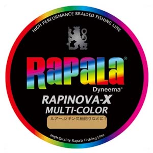 ラパラ Rapala ラパラ RXC150M08MC ラピノヴァX マルチカラー 150M 0.8号 17.8lb 8kg