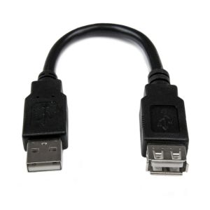 スターテックドットコム StarTech.com スターテック USBEXTAA6IN 15cm USB2.0延長アダプタケーブル USB A(オス)-USB A(メス) ブラック