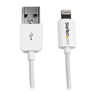 スターテックドットコム StarTech.com スターテック USBLT1MW 1m スリム型8ピン Lightning - USBケーブル  Apple MFi認証取得ホワイト
