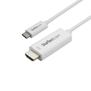 スターテックドットコム StarTech.com スターテック ZU201ME USB-C-HDMI 2.0 ケーブル 1m 4K60Hz Thunderbolt 3互換 ホワイト