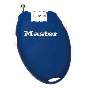 マスターロック MasterLock マスターロック 4603JADBLU ダイヤル式リトラクトケーブルロック ブルー MasterLock