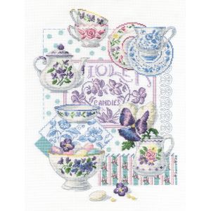 DMC DMC 図案付きクロスステッチキット CROCKERY AND VIOLETS BK769