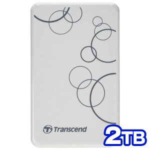 トランセンド Transcend USB3.1 Gen 1 2.5インチ ポータブルHDD 2TB TS2TSJ25A3W ホワイト