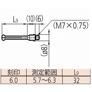 ミツトヨ Mitutoyo ミツトヨ 21DAA603E 測定子 CG-7.30MX用/6.00mm メーカー直送 代引不可 北海道沖縄離島不可