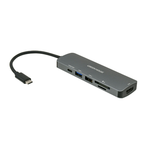グリーンハウス GreenHouse グリーンハウス GH-MHC6A-SV TypcCドッキングステーション USB+CR+HDMI+PD60W給電