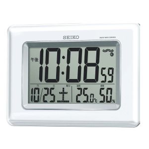 セイコー SEIKO セイコー SQ424W 温湿度計付き 掛置兼用 電波時計