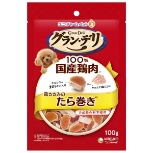 ユニチャーム Unicharm ユニチャーム グラン デリ 銀のさら きょうのごほうび ヘルシーたら巻きささみ 100g