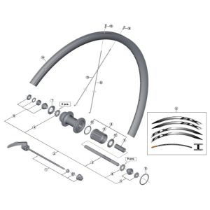 シマノ SHIMANO シマノ Y02V98030 WH-RX010 R ハブ軸組 SHIMANO