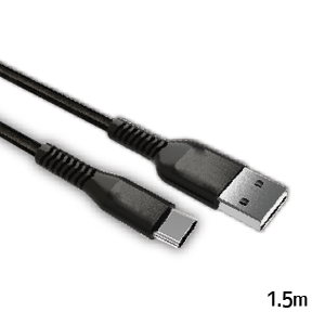 輸入特価アウトレット USB3.1 typeC - USB2.0オス 高耐久プレミアムメッシュケーブル 1.5m ブラック
