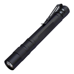 輸入特価アウトレット クリップ付き LEDペンライト ブラック 小型 防災 緊急 コンパクト