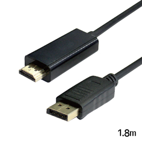 輸入特価アウトレット HDMI変換ケーブル HDMIオス - Displayportオス変換ケーブル ブラック