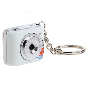 輸入特価アウトレット 小型カメラ ホワイト キーホルダー付き ホワイト