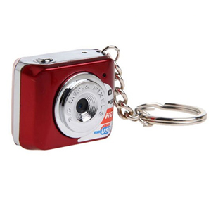 輸入特価アウトレット 小型カメラ レッド キーホルダー付き レッド