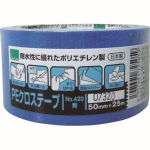 オカモト OKAMOTO オカモト 420B NO420 PEクロステープ包装用 青 50ミリ