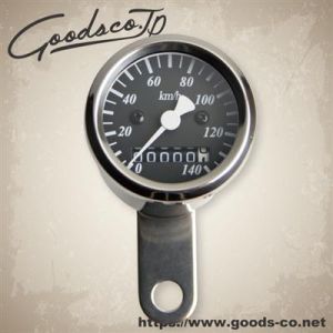 GOODS GOODS 58-43620 機械式ミニスピードメーターφ48mm ブラックパネル トリップ無し