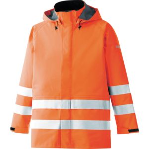 ミドリ安全 MIDORI ミドリ安全 RAINVERDE-N-UE-OR-LL 雨衣 レインベルデN 高視認仕様 上衣 蛍光オレンジ LL