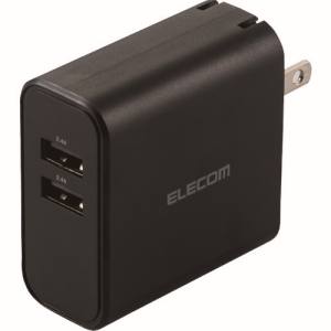エレコム ELECOM エレコム ELECOM スマートフォン・タブレット用AC充電器 4.8A出力 USB-Aメス2ポート おまかせ充電搭載 ブラック MPA-ACU05BK