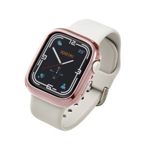 エレコム ELECOM エレコム AW-21BBPUPNG Apple Watch series7 41mm ソフトバンパー メタリックデザイン ピンクゴールド