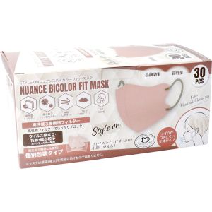 グローバルジャパン グローバルジャパン STYLE-ON ニュアンスバイカラーフィットマスク 個別包装 モーブピンク 30枚入