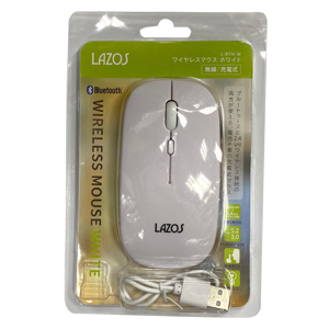 ラソス Lazos ラソス L-BTM-W Bluetooth5.2 薄型マウス ホワイト