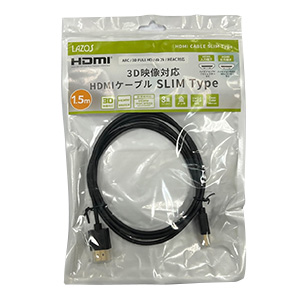 Lazos Lazos L-HD-S1.5 HDMIケーブル スリムタイプ 1.5m