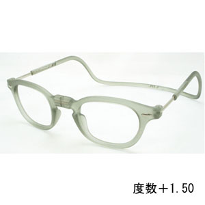 オーケー光学 OHKEI オーケー光学 クリック ヴィンテージ クリアグレー 度数+1.50 老眼鏡 CliC Vintage