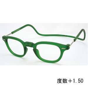 オーケー光学 OHKEI オーケー光学 クリック ヴィンテージ エメラルドグリーン 度数+1.50 老眼鏡 CliC Vintage
