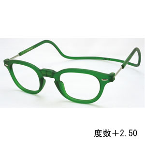 オーケー光学 OHKEI オーケー光学 クリック ヴィンテージ エメラルドグリーン 度数+2.50 老眼鏡 CliC Vintage