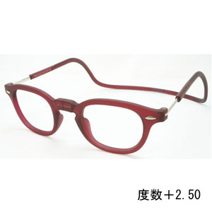 オーケー光学 OHKEI オーケー光学 クリック ヴィンテージ ボルドー 度数+2.50 老眼鏡 CliC Vintage