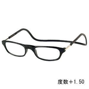 オーケー光学 OHKEI オーケー光学 クリック リーダー ブラック 度数+1.50 老眼鏡 CliC Readers