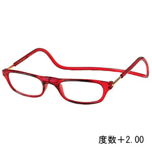 オーケー光学 OHKEI オーケー光学 クリック リーダー レッド 度数+2.00 老眼鏡 CliC Readers