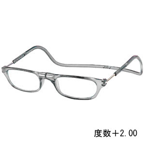オーケー光学 OHKEI オーケー光学 クリック リーダー クリアグレイ 度数+2.00 老眼鏡 CliC Readers