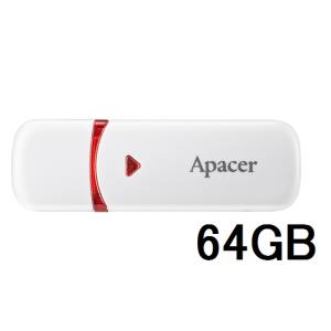 Apacer Apacer USBメモリ AP64GAH333W-1 USB 2.0 64GB ホワイト キャップ式 白