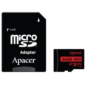 アペイサー Apacer Apacer AP64GMCSX10UB-R microSDXC 64GB UHS-I U1 クラス10 アダプタ付 マイクロSD メーカー保証5年