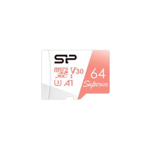 シリコンパワー silicon power シリコンパワー マイクロSDXC 64GB SP064GBSTXDV3V20 UHS-ⅠU3 V30 A1 4K microSDカード