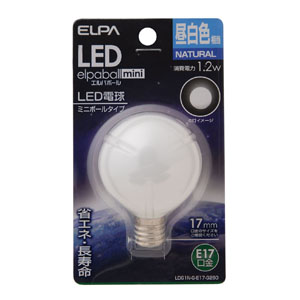 朝日電器 エルパ ELPA エルパ LDG1N-G-E17-G260 LED装飾電球 ミニボール球形 E17 G50 昼白色 ELPA 朝日電器