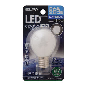 朝日電器 エルパ ELPA エルパ LDA1N-G-E17-G450 LED装飾電球 S形ミニ球形 E17 昼白色 ELPA 朝日電器
