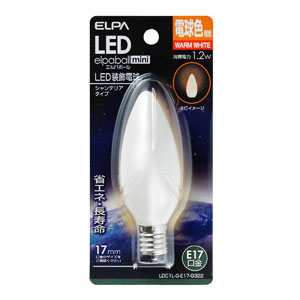 朝日電器 エルパ ELPA エルパ LDC1L-G-E17-G322 LED装飾電球 シャンデリア球形 E17 電球色 ELPA 朝日電器