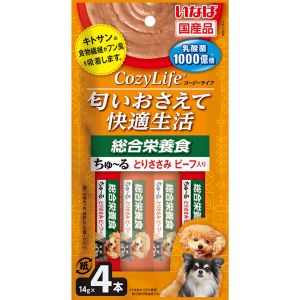 いなばペットフード いなばペットフード CozyLifeちゅ～る 総合栄養食 とりささみ ビーフ入り 14g×4本