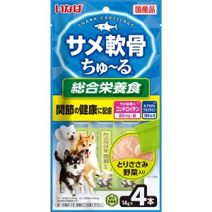 いなばペットフード いなば サメ軟骨 ちゅ～る とりささみ 野菜入り 14g×4本