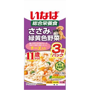 いなばペットフード いなば ささみと緑黄色野菜 11歳からのチーズ入り 60g×3袋