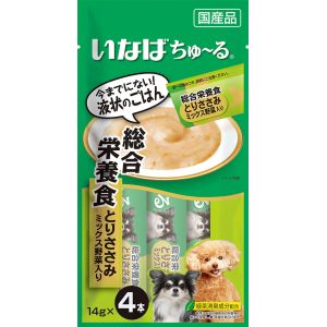 いなばペットフード いなば ちゅ～る 総合栄養食 とりささみ ミックス野菜入り 14g×4本 323380