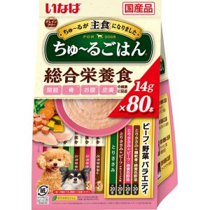 いなばペットフード いなば ちゅ～る ごはん ビーフ 野菜バラエティ 14g×80本入