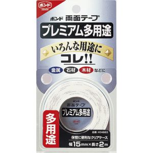 コニシ KONISHI コニシ 04683 両面テープ プレミアム多用途 厚1.1mm×幅15mm×長2m