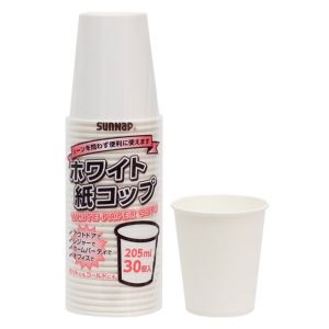 サンナップ SUNNAP サンナップ ホワイト紙コップ 205ML 30個入 C2030WH