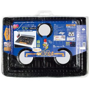 東洋アルミエコープロダクツ 東洋アルミ システムガスマッ ト一体型 3口用 でか ブラック 42.5cm x 59.5cm x 3.1cm