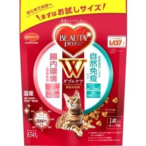 日本ペットフード 日本ペットフード ビューティープロ キャット Wケア 腸内 自然免疫ケア 150g