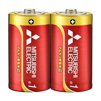三菱 アルカリ乾電池 単1形 2本パック LR20GD/2S