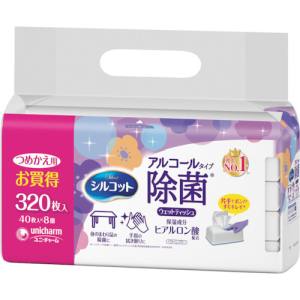 ユニチャーム Unicharm ユニチ 40819 チャーム シルコットアルコール除菌ウェットティッシュ 詰替40枚X8個入